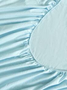 1 件装纯色浅蓝色床笠，床垫保护套，柔软透气，适用于单人床、双人床、大号床、特大号床 - 深口袋设计，最大可达 11.8 英寸，宿舍床上用品，返校床上用品 - 淺藍色 - 查看 4