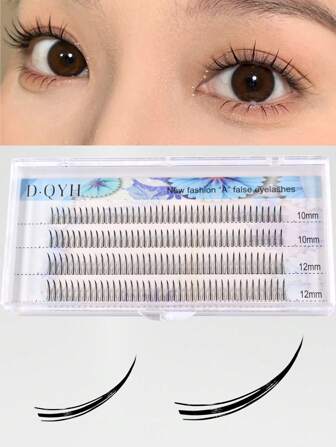 160pcs C-Curl 4 Rows A-Type False Eyelashes, Natural Delicate 3D, Anime Inspired, Suitable For Daily, Party, Makeup, Great Gift For Women