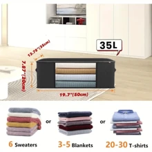 Bolsa de almacenamiento de tela plegable - Organizador no tejido a prueba de polvo con asa y ventana de visibilidad - Organizador ahorra espacio para ropa, libros, juguetes, mantas, material transpirable para dormitorio, dormitorio, armario Pantalones, zapatos, jeans, botas, faldas