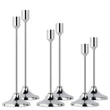 (3 stuks) Metalen kaarsenhouders, bureaudecoraties, rekwisieten voor diners bij kaarslicht, huwelijksjubileum, decoratie voor thuis en hotel, verjaardagscadeau, geschikt voor eettafel, bruiloft, restaurant, feest (kaarsen niet inbegrepen)