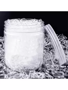 500/1000/2000 chiếc Dây buộc tóc cao su nhiều màu sắc, Dây buộc tóc mini trong suốt, Mềm mại & Co giãn, Có thể tái sử dụng cho hàng ngày, thể thao & du lịch, Nhỏ gọn & Dễ mang theo, Dây buộc tóc, Dây buộc tóc đuôi ngựa, Phụ kiện tóc bằng cao su, Phụ kiện làm đẹp tại nhà - Đen và trắng - Xem 1