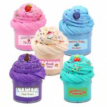 5 件/100 毫升水果史莱姆 DIY 套装，多种颜色超轻粘土腻子，手工 DIY 史莱姆制作玩具套装，带随机配件 - 彩色 - 查看 1