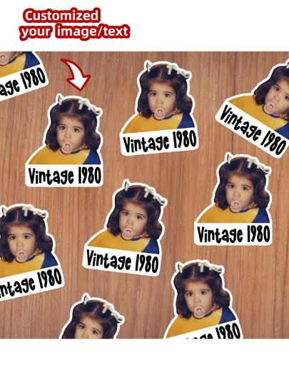 1~100 Piezas de pegatinas faciales personalizadas en múltiples tamaños, pegatinas de fotos personalizadas, pegatinas personalizadas, pegatinas con logotipo personalizado, pegatinas de fotos para fiestas de cumpleaños de jóvenes, patrocinio de fiestas, botellas de agua, pegatinas para portátiles para el Día de San Valentín, para el Día de la Juventud, para el estreno de una casa, sala de estar, dormitorio, oficina, salón de té, hogar, comedor, multifuncional, renovación otoñal del hogar, decoración navideña, armonía del hogar, decoración de oficina