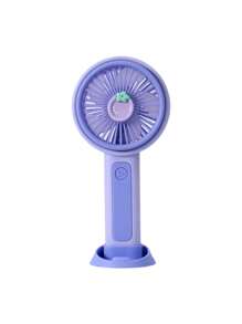 AOYI 1pc 500mAh Rechargeable Lithium Battery Powered Portable Cartoon Fruit Handheld 3-Speed Adjustable Mini Fan With USB Charging Cable - Multicolor - View 9