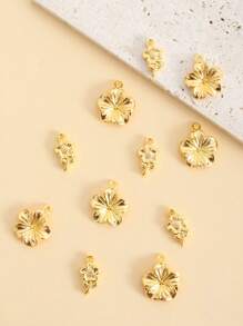30PCS Plastic Ccb Deep Gold Lovely Flowers Sunflower Fashion Bracelet Necklace DIY Pendant - Yellow Gold - View 5