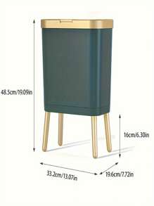 1pc High Capacity Foot Pedal Trash Can With Flip-Top Lid, Slim Design Saves Space, Essential For Kitchen, Bathroom, Living Room, Bedroom, Home & Commercial Use