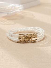 6pcs/Set Bohemian Style Beaded Bracelet For Women, Colorful Bracelets Stack For Best Friends And Daily Use