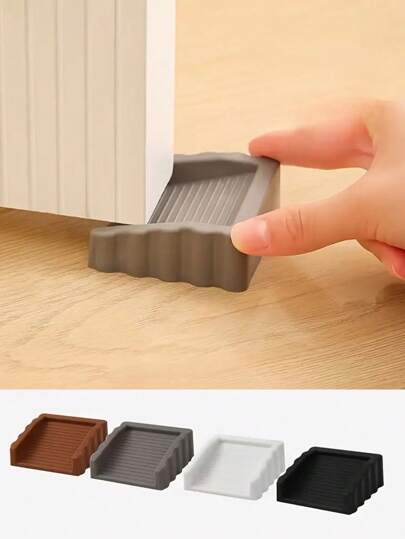 4pcs/2pcs/1pc Creative Wind-Resistant Door Stops, Plastic Frosted Door Wedges, Door Stoppers, Wind Blockers, Anti-Pinch Anti-Collision Door Blocks, Suitable For All Homes, Perfect Housewarming Gift, Ensure Home, Applicable For Home And Office