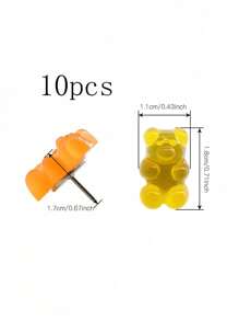 50/40/30/20/15/10 件混色卡通可爱树脂泰迪熊图钉软木板钉照片墙装饰钉地图钉返校