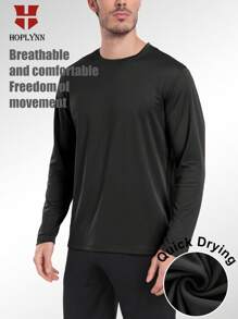 HOPLYNN Men's Long Sleeve Shirts For Men Running Or Hiking Tee Shirts Workout T Shirts Casual