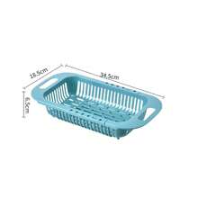 Escurridor de platos expandible, organizador de fregadero de cocina minimalista de plástico para tazones, platos y cubiertos