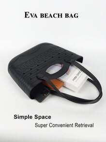 EVA防水橡胶沙滩包，户外运动便携手提包，旅行船游泳手提包，可拆卸肩带，双顶部手柄，可手提或肩背 - 彩色 - 查看 4