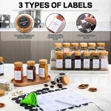 12pcs Wooden Lid Glass Spice Jars, Square Clear Seasoning Storage Bottles, Kitchen Salt, Spice, Pepper Powder Airtight Containers With Bamboo Lids, 4oz Glass Spice Jars Set, Condiment Organizer Bottles, Suitable For Spice Rack, Square Spice Containers With Acacia Wood Lids, Chalk Pen, Funnel - For Spice Rack, Cabinet Or Drawer