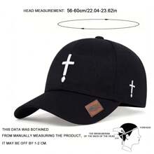 1 件男士十字绣可调节棒球帽，户外防紫外线休闲帽，适合春季、秋季、旅行、海滩、派对