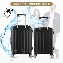 Set Juego 2 maletas Rigidas 18+20pulgadas Tsa Candado Maleta - Negro - Ver 3