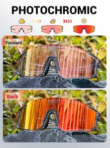 SCVCN New Photochromic Cycling Glasses, Day & Night Riding Glasses, Unisex, Mountain Bike Glasses, Road Bike Glasses, Outdoor Sports Glasses, Travel & Camping Accessories - 彩色 - 查看 5