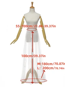 1pc Women White Bridal Companion Dress Underskirt, Restroom Helper For Hanfu, Wedding Gown, Petticoat, Creative Underskirt Suitable For Wedding, Party, Cosplay And Other Formal Events