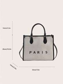 Large Capacity Women's Daily Commuter Casual Tote Shoulder Bag - Black - View 6