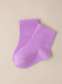 Random 10 Pairs All-Season Children's Short Socks, Simple Solid Color Baby Socks, Suitable For Daily Wear Or School - Multicolor - View 7