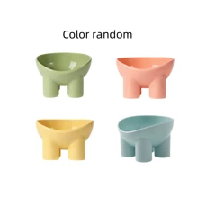 2 件装猫/狗爱好者礼物和狗/猫妈妈爱宠物高脚碗，保护颈椎，猫爱好者和猫妈妈爱食物和水碗，防溢，颜色随机 - 彩色 - 查看 12