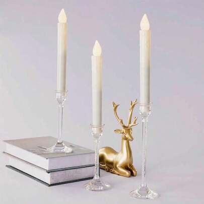 1pc/3pcs/12pcs European Style Acrylic Candle Holders, Dining Table Candle Cups, Wedding Decor, Candlelight Dinner, Fashionable Acrylic Candle Accessories Home Decor Christmas Decorations Room Decor Christmas, Christmas Gifts