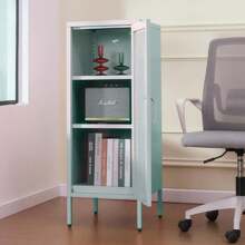 With Mesh Doors - 42'' Tall Narrow Organizer Tower, Compact Freestanding Cabinet, Versatile Utility Storage For Home, Office, Bedroom, Or Kitchen, Durable And Modern Design