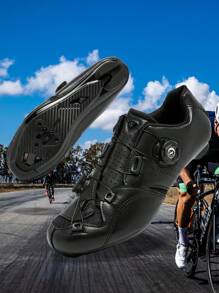 Men's Rotary Buckle Bicycle Shoes,Outdoor Cycling Sports Shoes,SPD Road Cycling Shoes,Lightweight,Comfortable,Adjustable,Athletic Shoes,Best For Tennis Compatible With SPD LD Good-Looking And Fashionable - Black - View 6