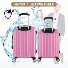Set Juego 2 maletas Rigidas 18+20pulgadas Tsa Candado Maleta - Rosa - Ver 3