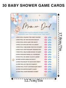 30 de bucăți-We Can Bearly Wait Who Mama sau Tata Cărți de joc, Rechizite pentru petrecere pentru dezvăluirea sexului Favoruri pentru decorațiuni pentru baby shower (5"X7") - Roz Albastru - Vizualizare 6