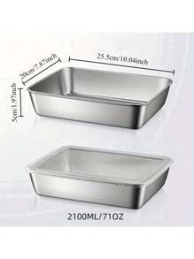 [Stainless Steel Storage Containers] 5pcs Stainless Steel Food Storage Containers - Stackable With Sealed Lids, Microwave Safe, Flip Top, Square Shape - For Salad, Fruit, Food Storage, Kitchen Organization, Refrigerator Freshness, Freezer Safe, Multi-Purpose Meal Prep
