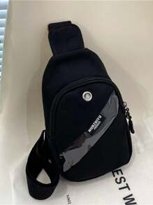 Canvas Sport Chest Bag Waist Bag Phone Bag Student Gift Bag - White - View 10