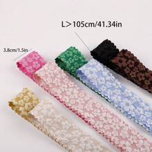 Curly Plum Blossom Jacquard Ribbon, DIY Bow Hair Accessories, Clothing Collar, Cuff Decor, Floral Gift Wrapping Ribbon