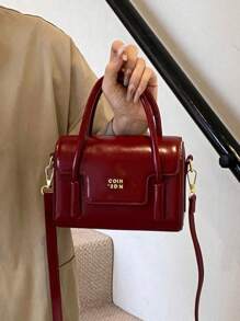 Neue Herbst- und Winter Handtasche in einfarbiger Nischenkonstruktion, modisches Buchstabendesign, vielseitig einsetzbare Umhängetasche, klassisches stimmungsvoller Design, verstellbarer Schultergurt, passend für Dates, Ausgehen, Einkaufen und den Pendlerverkehr. - Rot - Übersicht 1