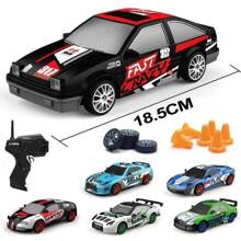 2.4G 高速漂移遥控车四驱玩具遥控 AE86 模型 GTR 赛车儿童玩具圣诞礼物男孩女孩 - 彩色 - 查看 2