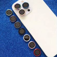 3pcs HD Multicolor Light Luxury Anti-Fall Anti-Scratch Anti-Dust Metal Phone Lens Ring Protector Film Compatible With Iphone 16 15 14 13 12 11 Plus Pro Max Mini