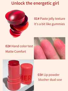 Barra de rubor de gelatina HERORANGE, de uso múltiple con 4 opciones de color, para labios y mejillas, de larga duración y resistente al agua, para resaltar labios y mejillas, maquillaje perfecto, para iluminar el cutis, fácil de aplicar y quitar, excelente regalo para cumpleaños, Día de la Madre, San Valentín