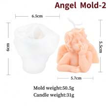 Molde de Silicone de Vela de Anjo Fofo, Molde de Escultura de Anjo de Pilar Romano 3D para Vela Perfumada, Gesso e Resina, Decoração Artesanal DIY, Presentes de Decoração para Casa