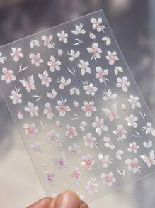 1 Stück Sakura & Schmetterling Nail Art Aufkleber - Rosa Blumen Nagel Aufkleber, selbstklebender Maniküre Dekor für Nail Art Charms, Herbst & Winter DIY.