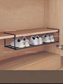 Madebyblanc 1PC Chic Layered Shoe Storage Organizer - Metal, Space-Saving Design For Closets, Bedrooms & Dorms, Easy Foldable, Effortlessly Maximize Storage