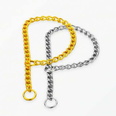 AKAPET 耐用不锈钢狗项圈，防爆金属链滑动项链，宠物金项链，适合日常装饰、佩戴和训练，是狗主人的理想配件。