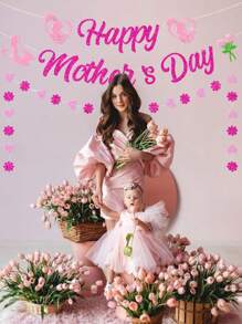 1pc Premium Happy Mother's Day Banner - Perfect For Party Decorations & Celebration Background