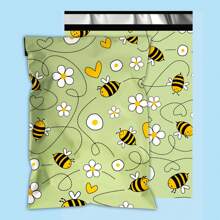 Jowlroel 聚乙烯邮寄袋 10x13 英寸 200 件，12x15.5 英寸 50/100 件，14.5x19 英寸 50/100 件 - 蜜蜂印花运输袋，厚度 2.4 毫米，防水防撕裂邮寄信封，适用于小型企业返校的自封包装袋