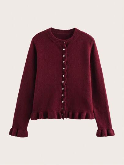 Layered Embellishment Knit Cardigan, Casual And Fashionable, Suitable For Spring And Summer
