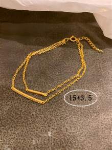 1pc Double-layered Cubic Zirconia Inlaid Fashionable And Personalized Chain Bracelet Suitable For Dates, Festivals, Parties, Weddings, Traveling, Daily Wear, Work, Etc. It's A Great Gift For Girlfriend, Mom, Teacher, Friends, Classmates, Etc.