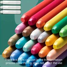 6pcs Chalk + 1pc Chalk Holder / 12pcs Chalk + 2pcs Chalk Holder / 24pcs Dustless Chalk + 3pcs Chalk Holder, Water-Soluble Bright Color Chalk Suitable For Teaching, Painting, Blackboard, Presentation,School Supplies,Back To School