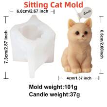3D Mini Kitten Silicone Candle Mold Cute Standing And Sitting Cat Aromatherapy Handmade Beeswax Mould Animal Themed Polymer Clay Soap Craft DIY Tool For Home Decoration Art Supplies Unique Gifts