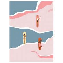 1pc Seaside Beach Scenery Surfing Coconut Trees Travel Posters Canvas Painting Wall Arts Home Decor No Frame