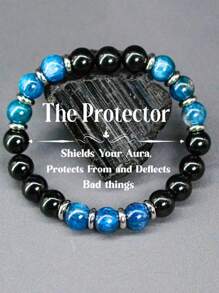 Guardian Bracelet Blue Apatite Beaded Bracelet For Men Women Daily Wear Protection And Grounding Crystal Jewelry Gift - Multicolor - View 8