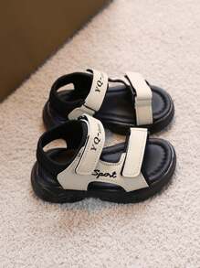 1 双婴儿/幼儿露趾厚底凉鞋，适合夏季男孩和女孩 - 米色 - 查看 5