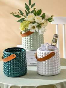 1pc Multi-Color Vintage Floral Style Plastic Vase, Dry Flower Storage Container, Flower Basket, Garden Decor, Living Room & Dining Table Centerpiece, Flower Pot, Unbreakable, Ice Bucket, Suitable For Wall Decor, Wedding & Party Decoration, Vertical Striped, Soft Touch, Adorable Plastic Vase, Can Be Used As Hanging Basket, Very Practical, Also Can Be Used As Desktop Storage, Kitchen Storage, Bedroom Small Trash Can Home Decor Back To School Room Decor School Supplies